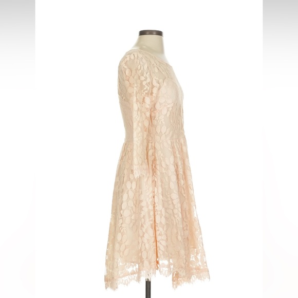 Free People Cream 3/4 Sleeve Lace Overlay V-shaped Fit & Flare A-line
Dress 4 - Picture 11 of 14